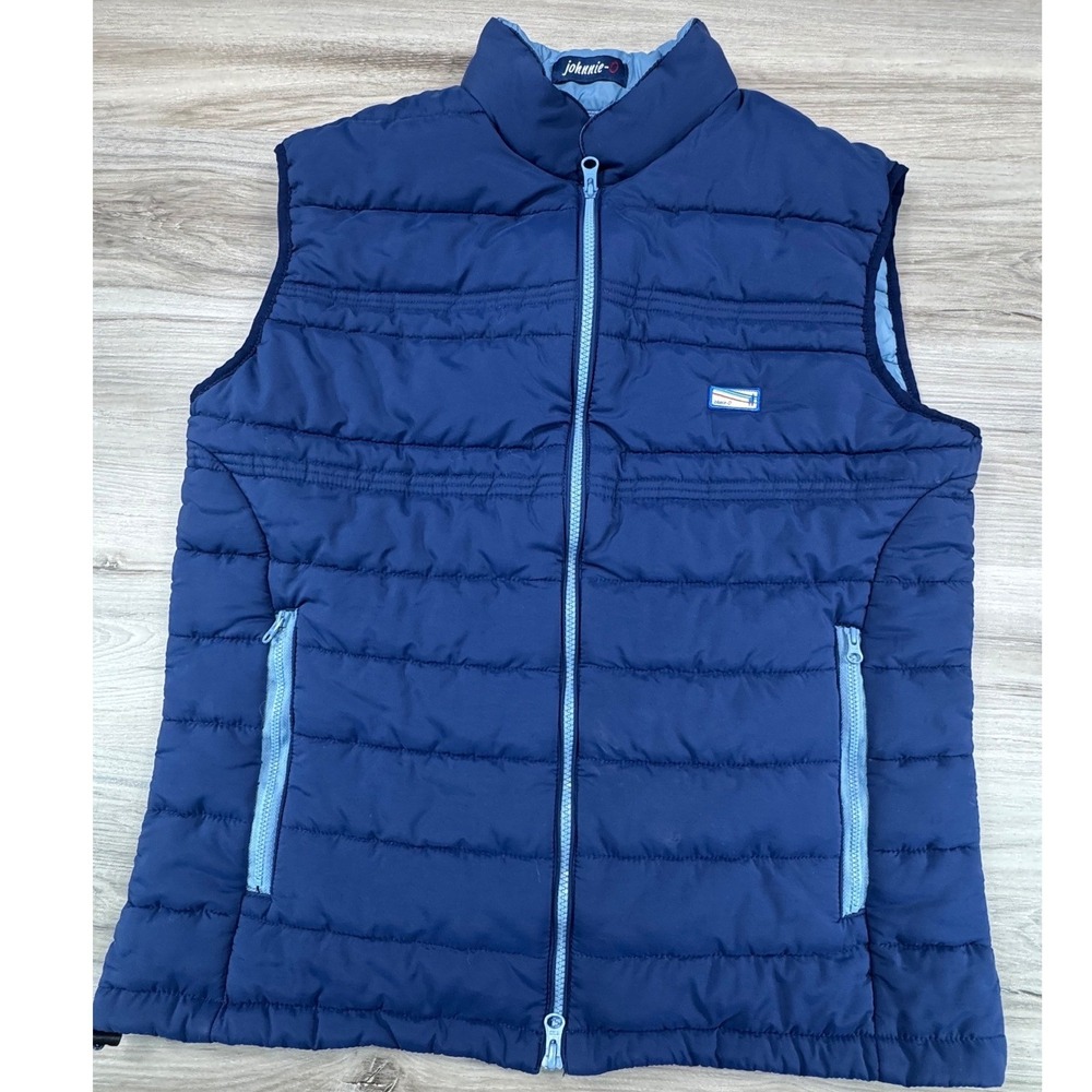 Johnnie-O Mens Harwick Quilted Puffer Vest Navy Blue Large JMV1470 South Bend CC
